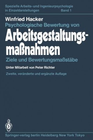 Książka Psychologische Bewertung von Arbeitsgestaltungsmassnahmen Winfried Hacker