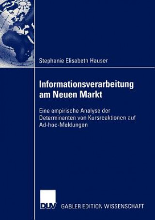 Buch Informationsverarbeitung am Neuen Markt Stephanie E. Hauser