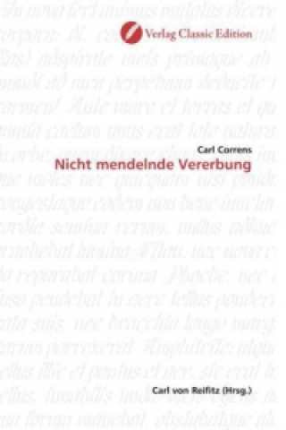 Libro Nicht mendelnde Vererbung Carl Correns