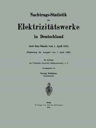 Carte Nachtrags-Statistik Der Elektrizit tswerke in Deutschland Georg Dettmar
