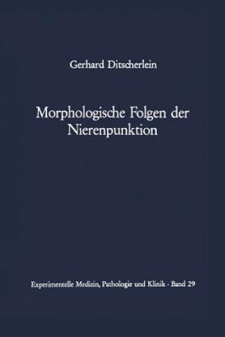 Buch Morphologische Folgen der Nierenpunktion G. Ditscherlein