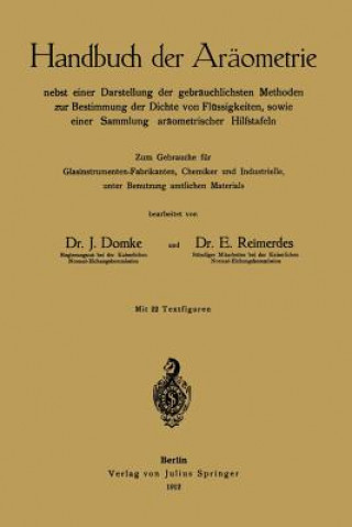 Kniha Handbuch Der Ar ometrie J. Domke