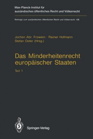 Kniha Minderheitenrecht Europaischer Staaten Jochen A. Frowein