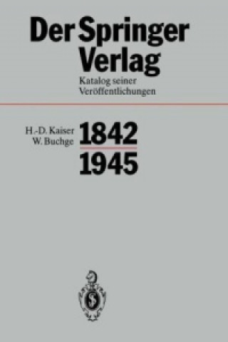Kniha Der Springer-Verlag W. Buchge
