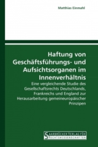 Książka Haftung von Geschäftsführungs- und Aufsichtsorganen im Innenverhältnis Matthias Einmahl