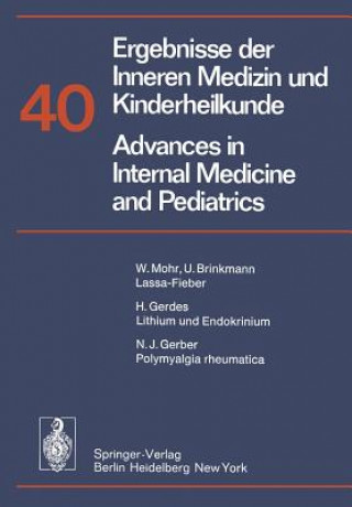 Knjiga Ergebnisse der Inneren Medizin und Kinderheilkunde / Advances in Internal Medicine and Pediatrics P Frick