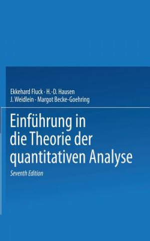 Carte Einführung in die Theorie der quantitativen Analyse Ekkehard Fluck