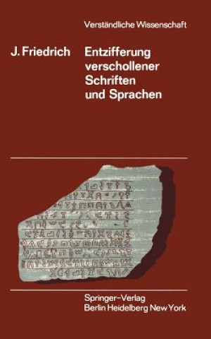 Kniha Entzifferung Verschollener Schriften Und Sprachen Johannes Friedrich