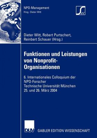 Kniha Funktionen und Leistungen von Nonprofit-Organisationen Robert Purtschert