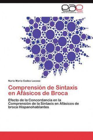 Kniha Comprension de Sintaxis En Afasicos de Broca Nuria María Gadea Lacasa