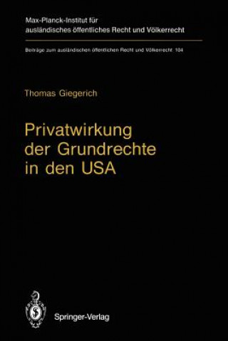 Kniha Privatwirkung der Grundrechte in den USA Thomas Giegerich