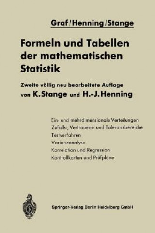 Kniha Formeln Und Tabellen Der Mathematischen Statistik NA Graf