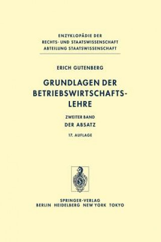 Könyv Grundlagen der Betriebswirtschaftslehre Erich Gutenberg