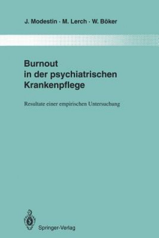 Buch Burnout in der psychiatrischen Krankenpflege Jiri Modestin