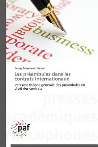 Buch Les Preambules Dans Les Contrats Internationaux Kussay Moselmani Harireh