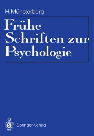 Kniha Fruhe Schriften zur Psychologie Hugo Münsterberg