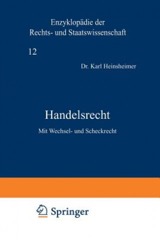 Kniha Handelsrecht Karl Heinsheimer