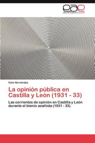 Könyv opinion publica en Castilla y Leon (1931 - 33) Galo Hernández