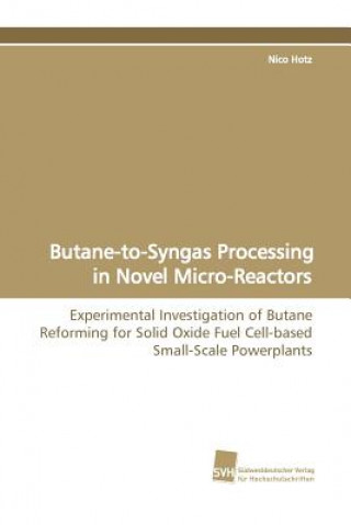 Kniha Butane-To-Syngas Processing in Novel Micro-Reactors Nico Hotz