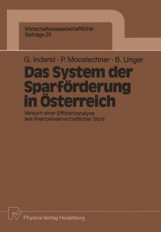 Kniha Das System Der Sparf rderung in  sterreich Georg Inderst