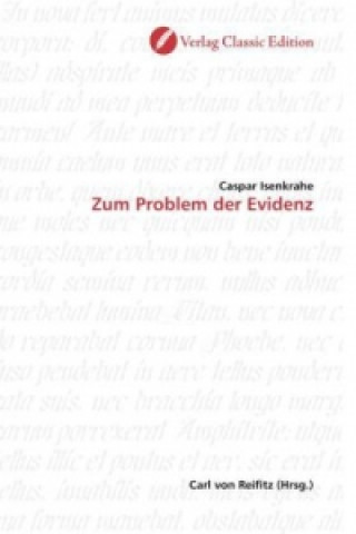 Knjiga Zum Problem der Evidenz Caspar Isenkrahe