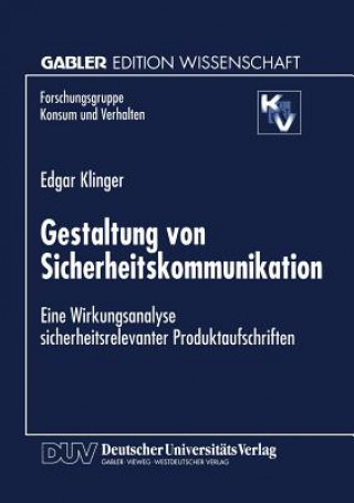 Libro Gestaltung Von Sicherheitskommunikation Edgar Klinger