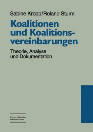 Książka Koalitionen Und Koalitionsvereinbarungen Sabine Kropp