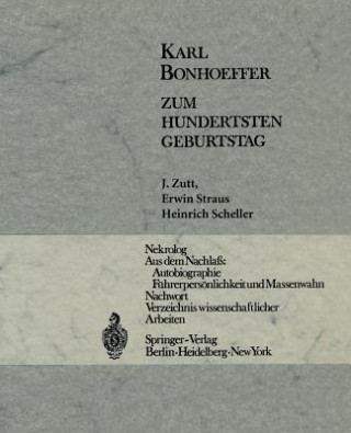 Book Karl Bonhoeffer E. Scheller