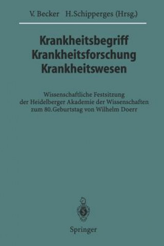 Knjiga Krankheitsbegriff Krankheitsforschung Krankheitswesen Volker Becker