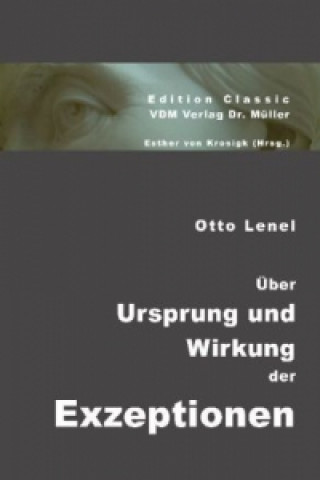 Kniha Über Ursprung und Wirkung der Exzeptionen Otto Lenel