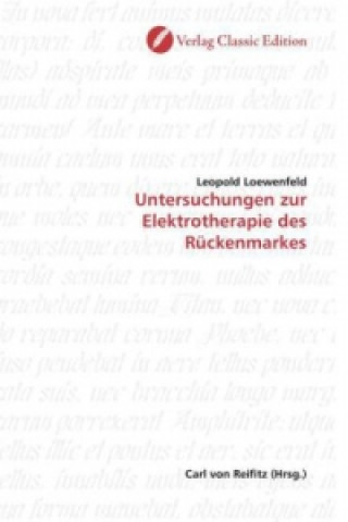 Kniha Untersuchungen zur Elektrotherapie des Rückenmarkes Leopold Loewenfeld