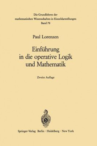 Libro Einfuhrung in Die Operative Logik und Mathematik Paul Lorenzen