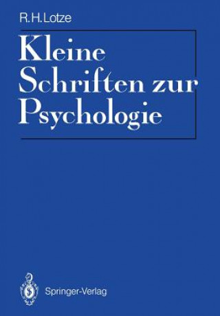 Book Kleine Schriften zur Psychologie Rudolf H. Lotze