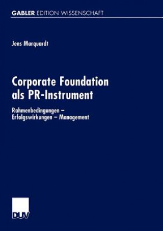 Book Corporate Foundation als PR-Instrument Jens Marquardt