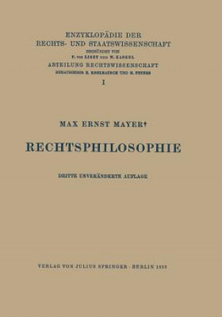 Kniha Rechtsphilosophie Max Ernst Mayer