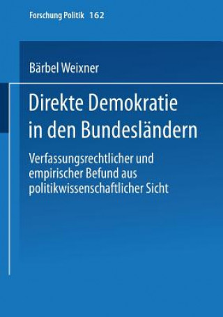 Livre Direkte Demokratie in Den Bundesl ndern Bärbel M. Weixner