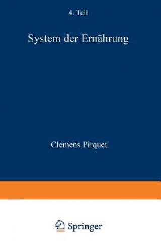 Knjiga System Der Ern hrung Clemens Pirquet