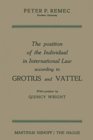 Könyv Position of the Individual in International Law according to Grotius and Vattel Peter Pavel Remec