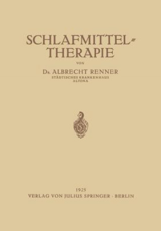 Kniha Schlafmittel-Therapie Albrecht Renner