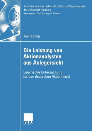 Książka Die Leistung von Aktienanalysten aus Anlegersicht Tim Richter