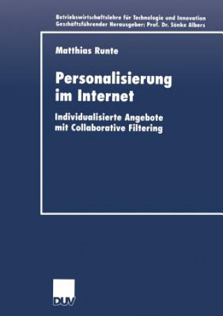 Kniha Personalisierung Im Internet Matthias Runte