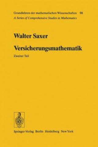 Carte Versicherungsmathematik Walter Saxer