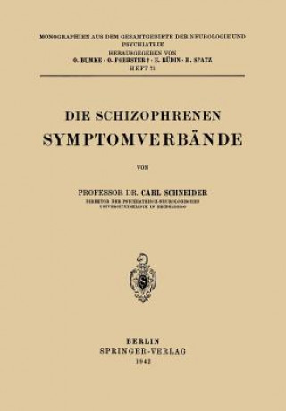 Livre Die Schizophrenen Symptomverb nde Carl Schneider