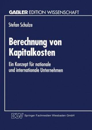 Książka Berechnung von Kapitalkosten Stefan Schulze