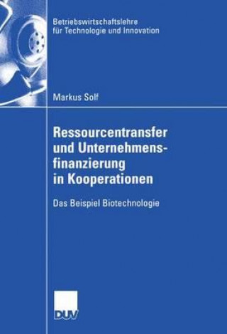 Book Ressourcentransfer Und Unternehmensfinanzierung in Kooperationen Markus Solf