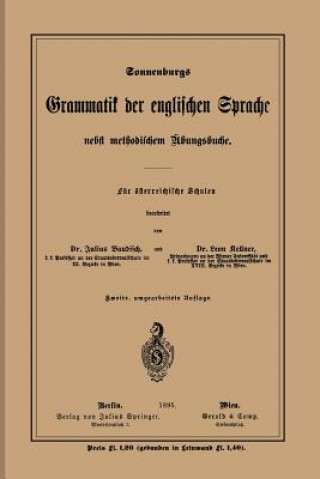 Kniha Grammatik Der Englischen Sprache Rudolf Sonnenburg