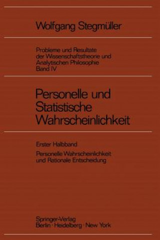 Książka Personelle und Statistische Wahrscheinlichkeit Wolfgang Stegmüller