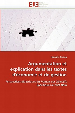 Carte Argumentation Et Explication Dans Les Textes d'' conomie Et de Gestion Hoang Le Truong