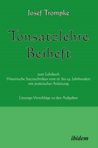 Book Tonsatzlehre Beiheft Josef Trompke