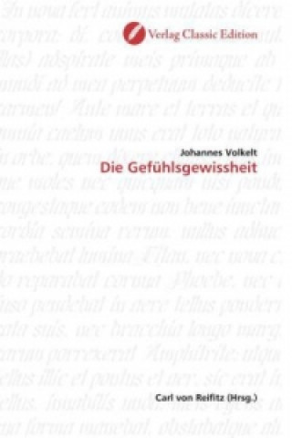 Buch Die Gefühlsgewissheit Johannes Volkelt